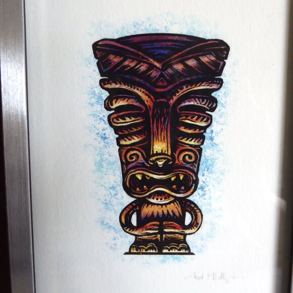 POLYNESIAN TIKI GOD MUG FRAMED ARTWORK PRINT BY CHET PHILLIPS (SIGNED) - Picture 3 of 8